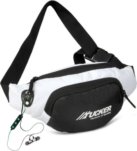 Tucker Waist Bag for Men Women, Stylish Chest, Fanny Pouch, Belt Sport Bag Waist Bag  (Black, White)