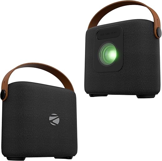 ZEBRONICS Sound Feast 70, Portable Bluetooth Speaker, 10 Watts, Upto 10h Backup, Ambient RGB Projection, Bluetooth | USB | AUX, TWS, Passive Radiator, Carry Loop