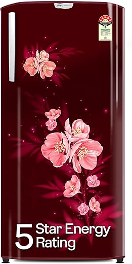 Godrej 180 L 5 Star Turbo Cooling Technology, 24 Days Farm Freshness Direct Cool Single Door Refrigerator (RD EDGENEO 207E THF MP WN, Maple Wine)