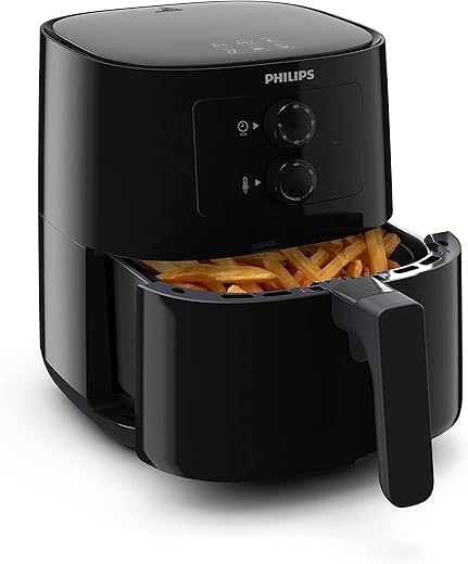 PHILIPS Air fryer for Home, 4.1 Liter, with RapidAir Technology (Black), with additional 1 Yr Warranty by Philips, uses up to 90% less fat (HD9200/90)