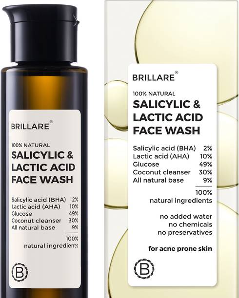 BRILLARE Salicylic & Lactic Acid , Acne Prone Skin, 100% natural facewash Face Wash  (100 ml)