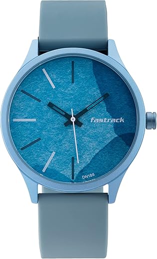 Fastrack Topicals Quartz Analog Blue Dial Silicone Strap Unisex Watch-68031AP05