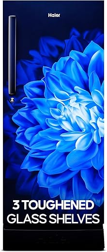 Haier 190 L, 5 Star, Direct-Cool Single Door Refrigerator (HED-205MDB-P, Marine Dahelia, Base Stand Drawer)