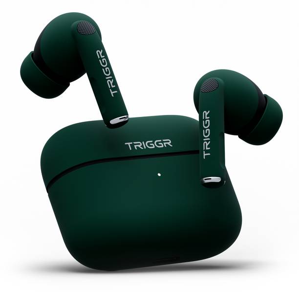 TRIGGR Ultrabuds N4 with Premium Finish, Rubber Grip Design, 40H Battery, 13 mm Drivers Bluetooth  (Jungle Green, True Wireless)