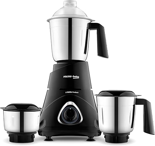 Voltas Beko, A Tata Product Superefficient 750 W Mixer Grinder with GrindX Technology (G7503HP-BL | 3 Jars | Black)