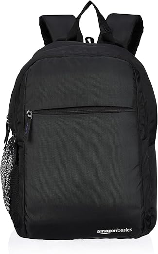 Amazon Basics 25 L 4 Compartment Laptop Backpack for Unisex | Spacious Front Pocket and Back Padding | For Travel, Outdoor, College | 33 L x 17 W x 44.5 H cm | Black