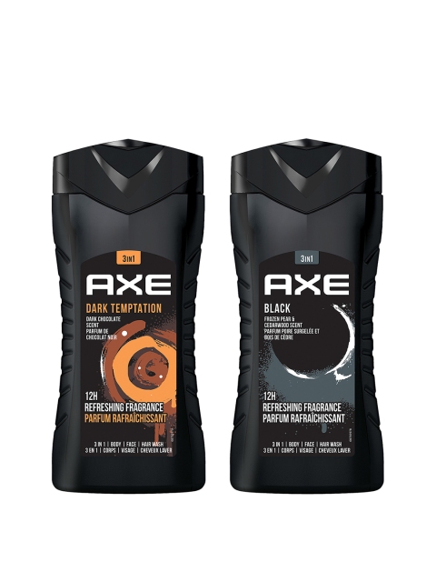 AXE Men 2Pcs 3-In-1 Face, Hair & Body Wash 250ml each - Black & Dark Temptation