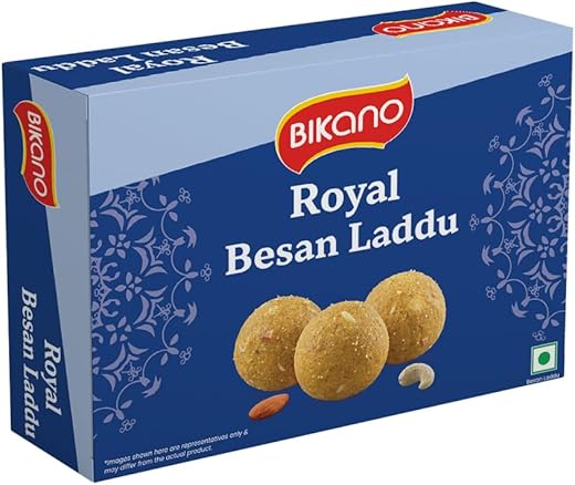 Bikano Royal Besan Laddu 200g | Traditional Indian Sweet with Premium Besan, Cashews & Almonds | Festive Mithai for Gifting & Celebrations