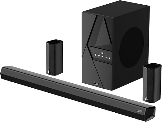 boAt Aavante Bar 3600/3500, 500W Signature Sound,5.1CH, Wall Mountable Design, Bass & Treble with Master Remote Control, Bluetooth Sound Bar, Home Theatre Soundbar Speaker (Premium Black)