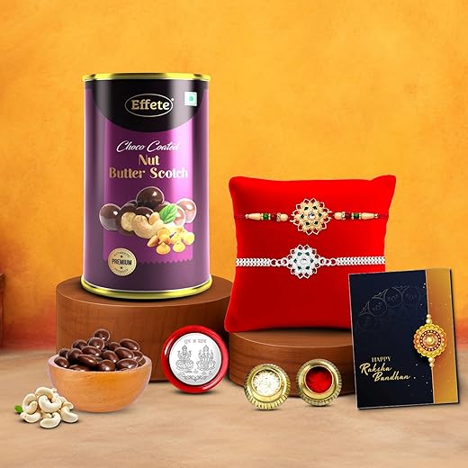 DeoDap Rakhi Gift Set For Brother (K2_U6+Z21_AS) | Bracelet Rakhi, Chocolates, Card & More