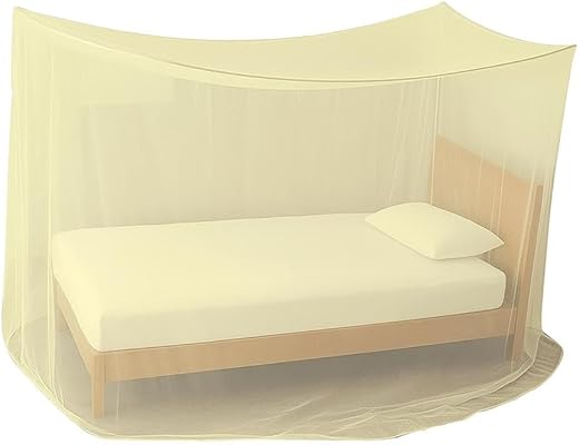 Divayanshi Foldable Polycotton Mosquito Net (Machhardani) for Single Bed (Ivory, 3 x 6.5 ft) | Breathable, Strong & Lightweight | Easy Setup, Portable & Ideal for Home & Travel