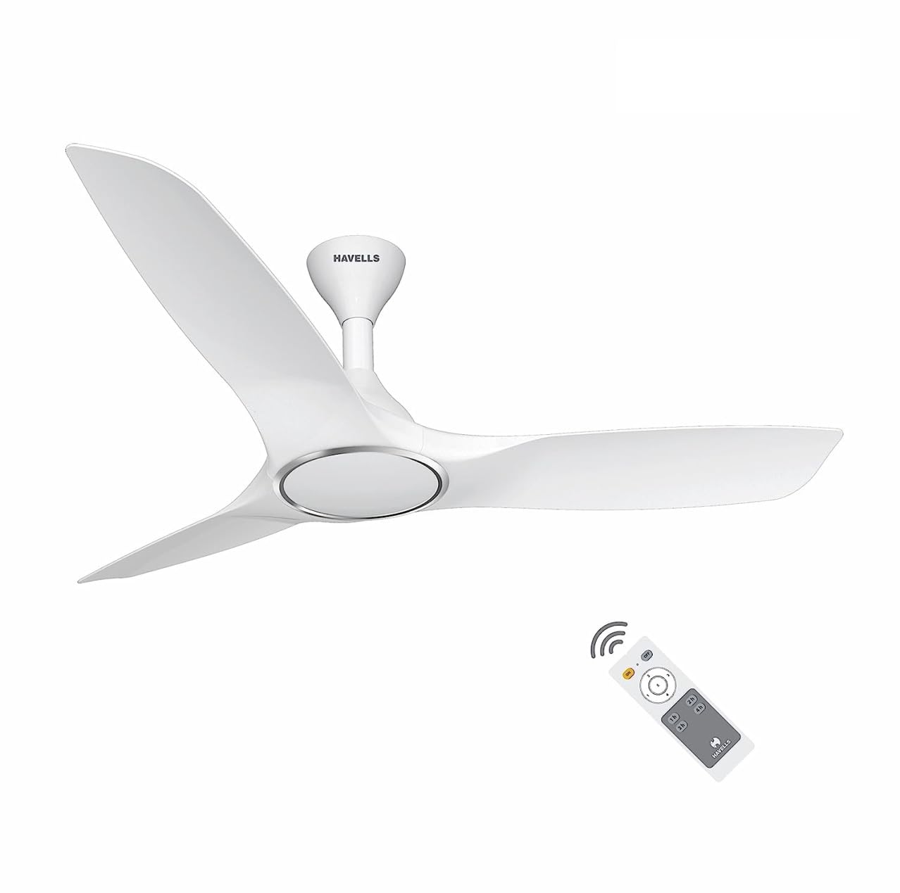 Havells Stealth Air " The most silent BLDC fan with Premium Look and Finish", 1200mm BLDC motor and Remote Controlled Ceiling Fan (Pearl White, Pack of 1)