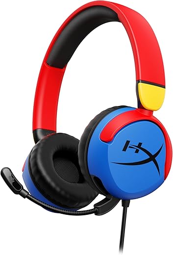HyperX Cloud Mini – Wired Headset Compatible with PC,Chromebook,Nintendo Switch,PlayStation Controllers,Xbox Controllers,Phones,Laptops,Tablets,Tuck-Away Boom Mic,3.5mm Jack,Multi Color