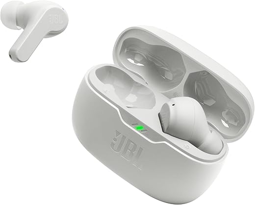 JBL Vibe Beam in-Ear Wireless Earbuds (TWS) with Mic,App for Customized Extra Bass Eq,32 Hours Battery&Quick Charge,Ip54 Water&Dust Resistance,Ambient Aware&Talk-Thru,Google Fastpair (White)