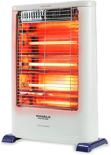 Maharaja Whiteline Lava Quartz Adjustable Room Heater, 3 Quartz Heating Elements, 1200 watt - 1 Year Warranty (White)