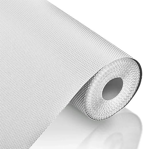 MollisHomes EVA Food Grade Washable Anti Slip Mat/Sheet for Fridge, Shelf Liner for Kitchen Shelves, Table, Kitchen Drawer mat, Wardrobe(Diamond Texture, Transparent) 3Mtr (300cm x 45cm)