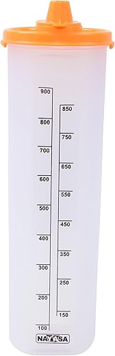 Nayasa Superplast Plastic Oil Dispenser 1 Litre, Orange, Set of 1