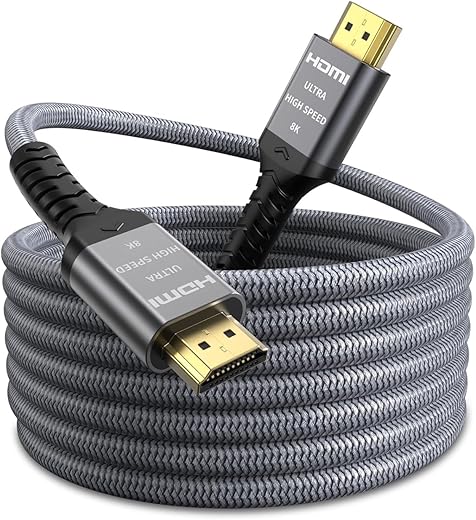 Orei 8K HDMI Cable 5 Meter(16.4ft) - 8K@60Hz HDMI Cable 2.1 with Ethernet & HDCP 2.3, Lightning Fast 48Gbps Bandwidth, HDR, eARC & 3D Support - HDMI 4K@120Hz for TVs, Gaming Consoles & More (1 Pack)