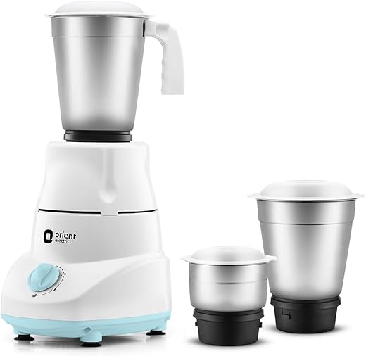 Orient Electric 500W mixer grinder | Kitchen Kraft 500 MGKK50B3 with 3 SS jars | Longer life balanced coil motor | ABS body | Uniform grinding | 5 years motor warranty
