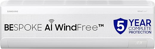 Samsung 1.5 Ton 3 Star Windfree AI Inverter Smart Split AC (WiFi, Energy Saving, Voice Control, Powerful Cooling, Copper, Digital Inverter, 4 Way swing, Convertible, BESPOKE AI AR60F19D1XWNNA)