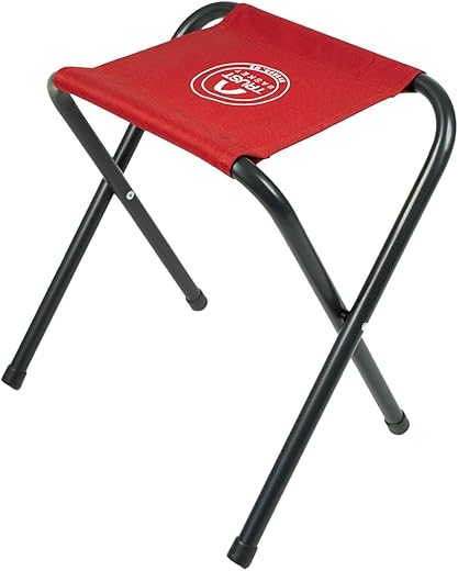 TrustBasket Red Camping Stool | Foldable Chair for Travelling | Portable Seating for Home | Folding Stool for Sitting | Easy Folding Furniture | Compact Outdoor Gear | Travel Chair
