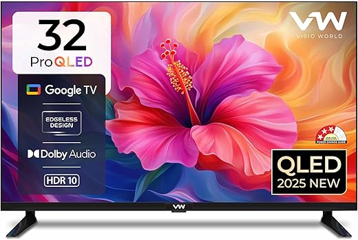 VW (Visio World 80 cm (32 inches) Pro Series HD Ready Smart QLED Google TV VW32GQ1 (Black)
