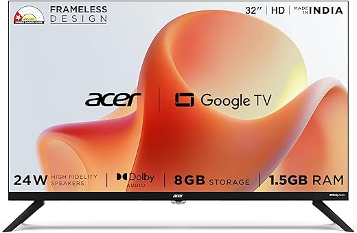 acer 80 cm (32 inches) G Plus Series HD Ready LED Smart Google TV AR32HDGGR2841AD