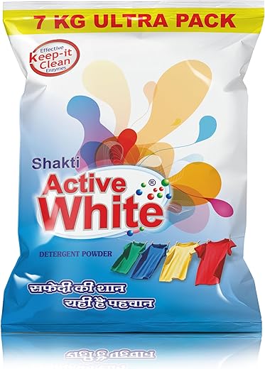 Active White Detergent Washing Powder, 7 kg Ultra Pack | Laundry Detergent | Removes Tough Stains | High Efficiency | Superior Cleaning | Power Boosters