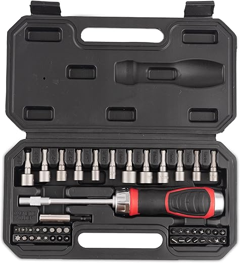 AGARO Screwdriver bits Set (46-Pieces), Home Use, DIY, Red & Black