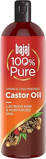 Bajaj 100% Pure Castor Oil 200ml, Pure Hair Oil, Natural Cold-Pressed Castor Oil, No Silicones, Paraben Free, Lead Free