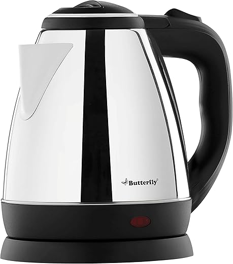Butterfly EKN 1.5 Litre Stainless Steel Electric Kettle | 1500 W | 360� Swivel Power Base | Auto Shut Off | For Hot Water, Tea, Coffee, Noodles | Dry Boil Protection |
