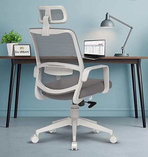 Da URBAN® Dysen Office Chair, High Back Mesh Ergonomic Home Office Desk Chair with 1 Year Warranty,Tilt Lock Mechanism (Grey)