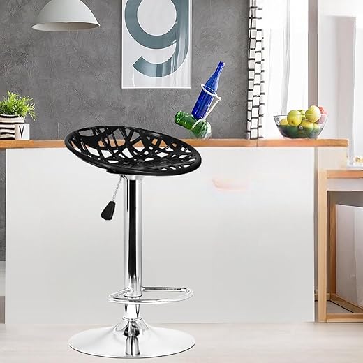 Da URBAN® Spiderweb Height Adjustable & Revolving Bar Stool/Kitchen Chair/Cafetaria Chair Black (1 Pc)