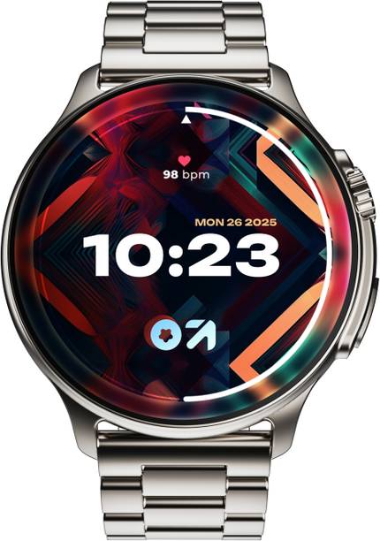 GOBOULT (previously Boult) Crown R Pro 1.43''HD AMOLED, BT Calling, Zinc Alloy Frame Smartwatch  (Silver Strap, Free Size)