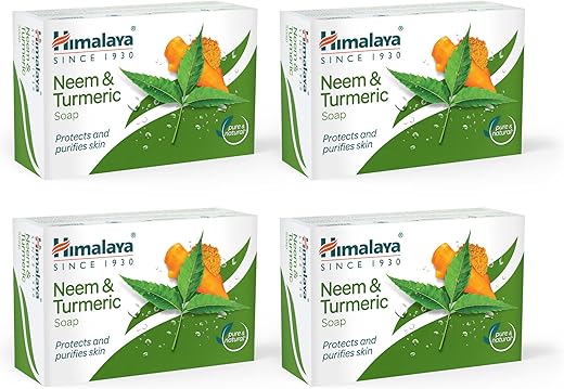 Himalaya Herbals Neem and Turmeric Soap, 125gm (Pack of 4) with Value Pack Save Rs.20