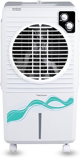 Hindware Smart Appliances | Frostwave 38L Personal Air cooler | Fan Based | 12" Fan Blade and Ice Chamber | White & Grey