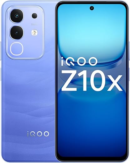 iQOO Z10x 5G (Ultramarine, 6GB RAM, 128GB Storage) | 6500 mAh Large Capacity Battery | Dimensity 7300 Processor | Military-Grade Durability