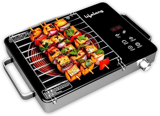 Lifelong 2000 Watt Infrared Induction Stove with Digital Display - Surge Protection, Electric Induction, 4 Cooking Modes, Auto Shut Off & Temperature Control with Voltage Protection