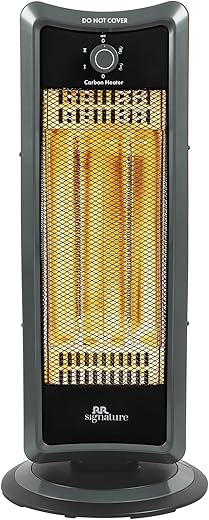RR Signature CARBON Room Heater 1000 Watt | 180 Degree Oscillation | Tip Over Protection |2 Heat Settings (500 W/ 1000 W) | 2 Year Warranty