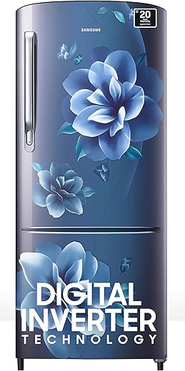 Samsung 183 L, 4 Star, Digital Inverter, Direct-Cool Single Door Refrigerator (RR20C1724CU/HL, Camellia Blue)