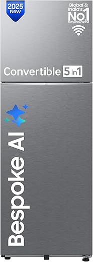 Samsung 419 L, 3 Star, Convertible 5-in-1, Digital Inverter, Frost Free Double Door, WiFi Enabled Bespoke AI Refrigerator (RT45DG6A4DSLHL, Ez Clean Steel/Real Steel)