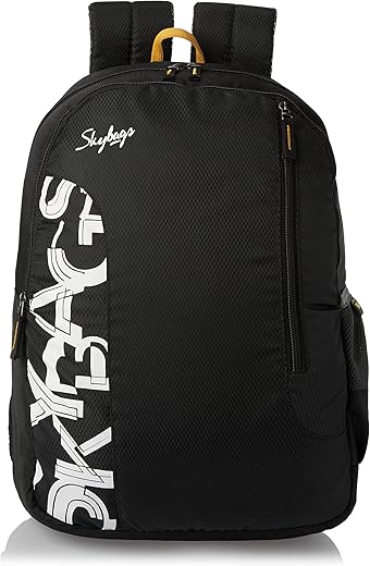 Skybags Casual Standard Backpack 28L, 2 Main Compartments, Bottle Pocket, Front Pocket, Padded Shoulder Straps | Black | Brat