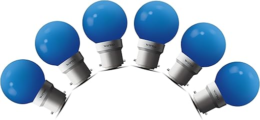 Wipro Safelite N10004 B22 0.5-Watt Led Night Lamp (Pack of 6, Blue)