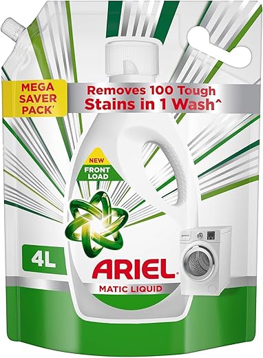 Ariel Liquid Detergent Front Load - 4L | Removes 7 day dried-in Stains in 1 wash inside Washing Machine | Now at Price of Powders | Amazing Fragrance | Protects Colours | Dissolves Faster