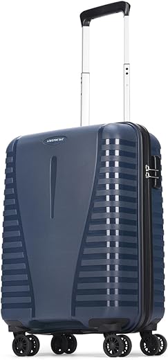 Aristocrat Cabin Polypropylene Airpro 55 Cm(Small) 8 Spinner Wheels Trolley Bags For Travel Hard Case Luggage, Lightweight Bag With Combination Lock & Robust Trolley With 7 Years Warranty (Blue)