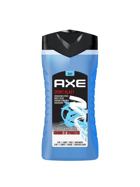 AXE Men Sport Blast 3-In-1 Face, Hair & Body Wash with Long-Lasting Fragrance - 250ml