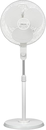 Bajaj Veloce 400 MM Pedestal Fan For Home | Air Freshener Pocket | 100% Copper Motor | High Air Delivery | 2 Yrs Warranty 【White】