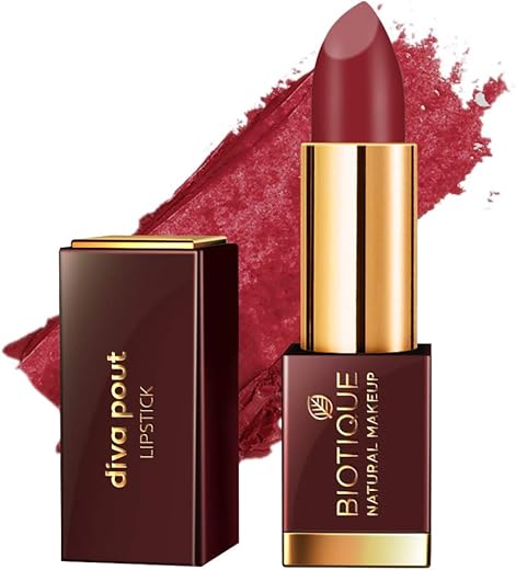 Biotique Natural Makeup Matte Diva Pout Lipstick - Flaming Desire, 4g