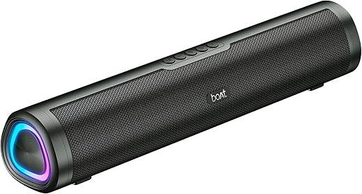 boAt 2025 Launch Aavante 2.0 150, 2.0 CH, 16W Signature Sound, RGB LEDs, Dual Full-Range Drivers, Upto 5H Battery, TWS, Multi Ports, Bluetooth Sound bar, Home Theatre Soundbar Speaker (Premium Black)