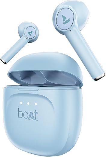 Boat Airdopes 131 Gen 2, 13mm Drivers, 70H Battery, ENx Tech, Beast Mode 45 ms Low Latency, ASAP Charge, Bluetooth Earbuds, TWS Ear Buds Wireless Earphones with mic (Ice Blue)